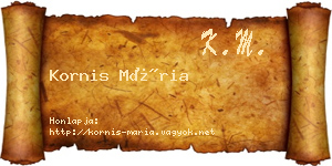 Kornis Mária névjegykártya